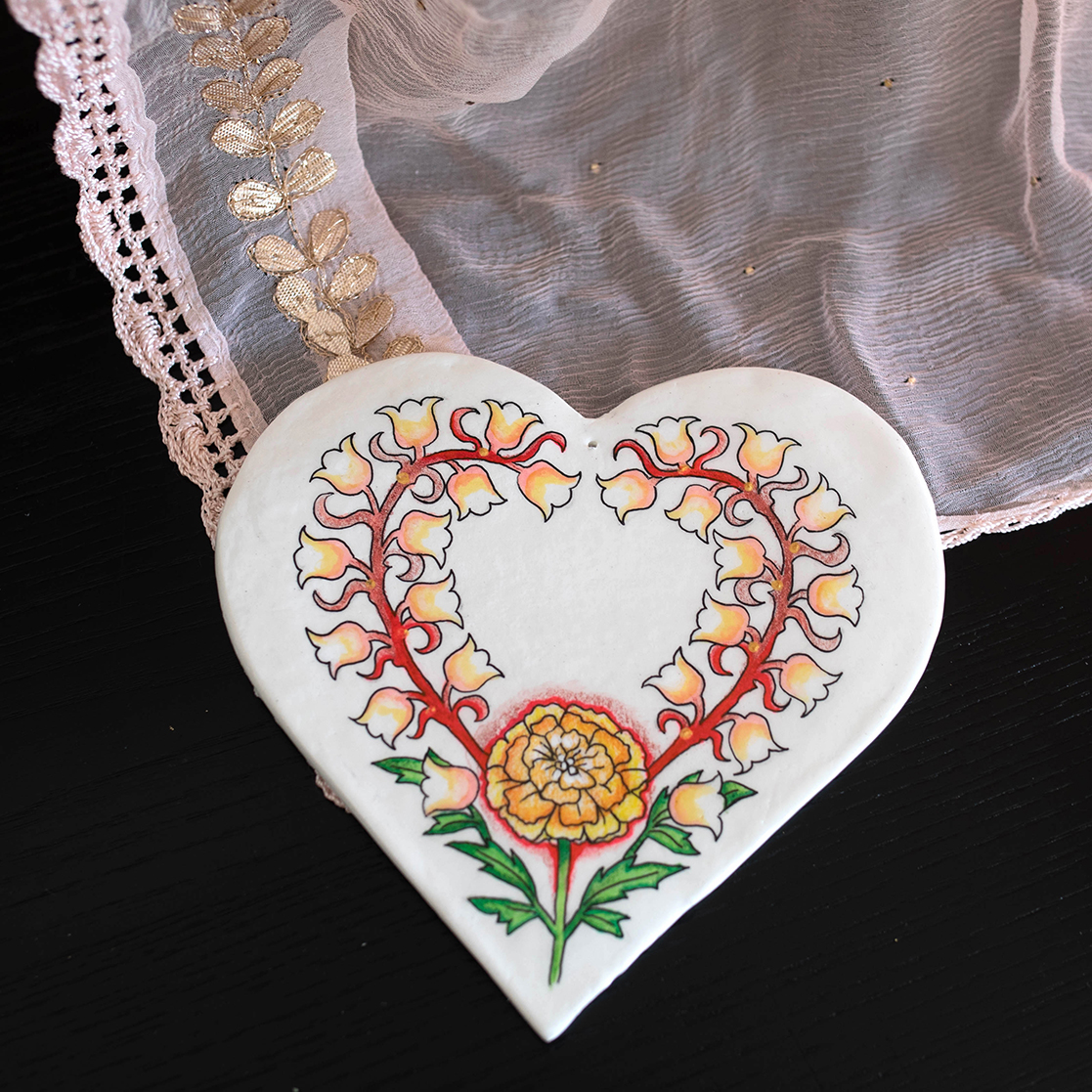 Flower Hearts Candle Holder